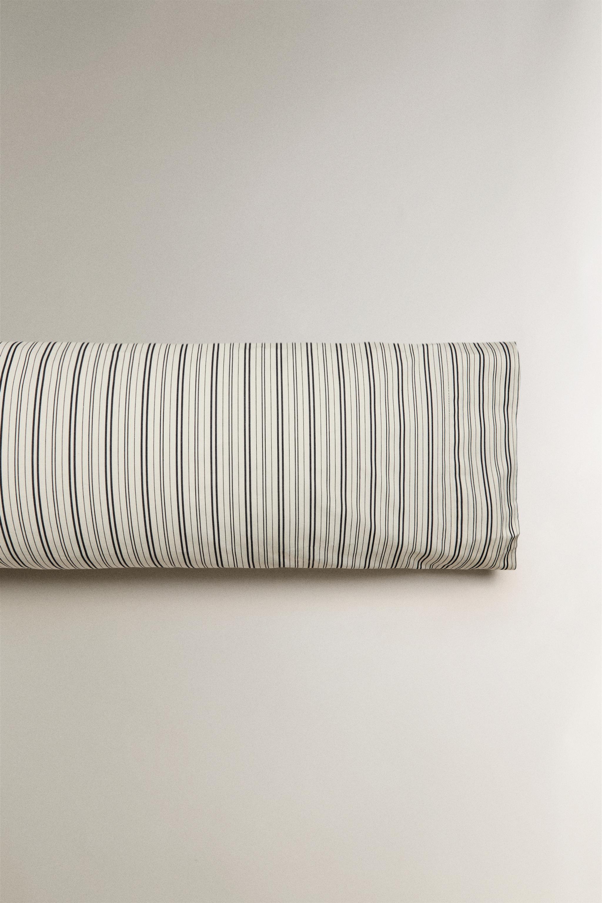 HOUSSE DE COUETTE PERCALE RAYURES
